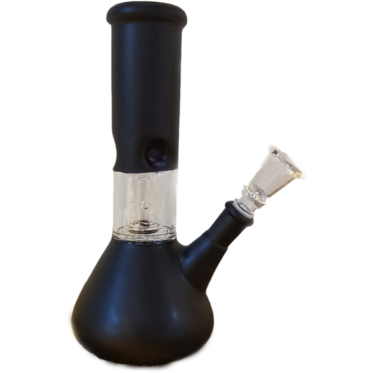 20cm Glass Matte Black Percolator Ice Pinch Waterpipe